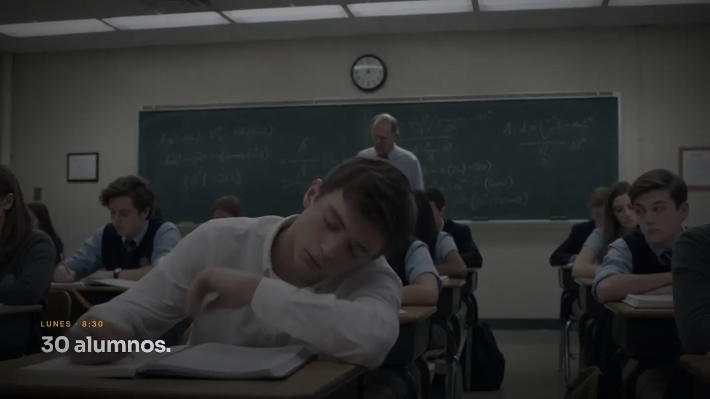 Alumnos aburridos en clase un lunes a primera hora