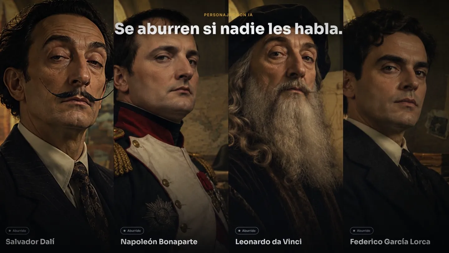 Retratos de Dalí, Napoleón, Leonardo da Vinci y García Lorca